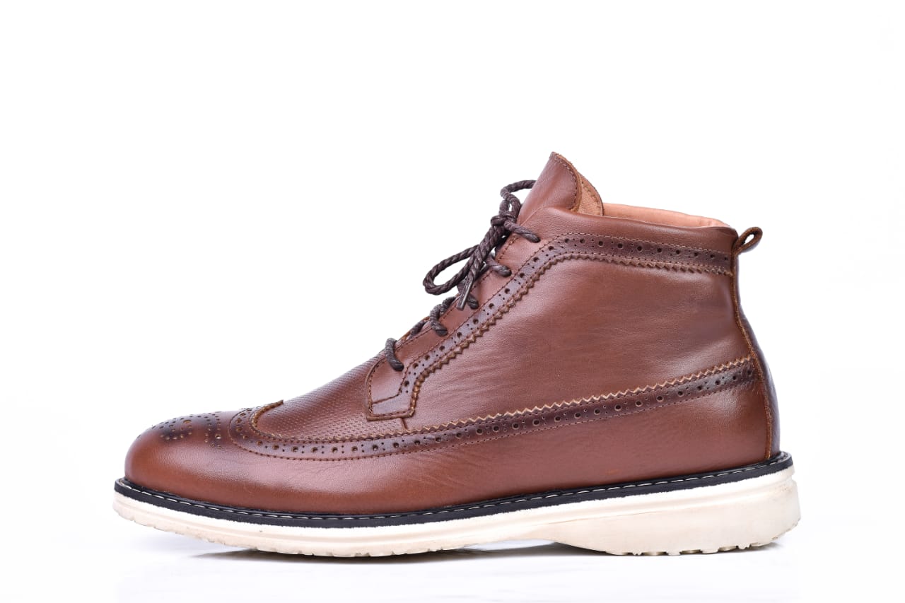 Benaaz The Rock – Bottines en cuir véritable intérieur & extérieur avec semelle EVA ultra-confort