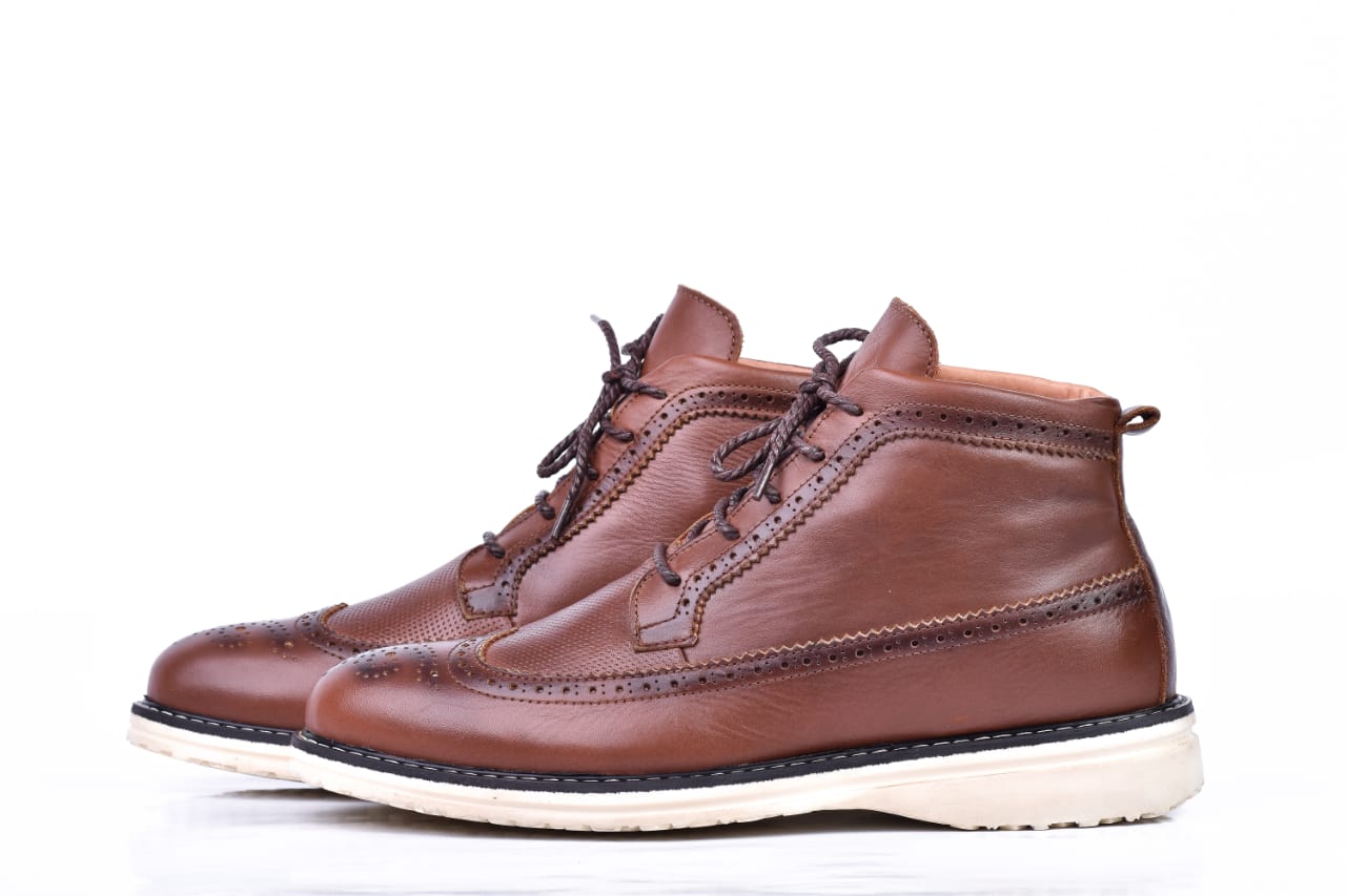 Benaaz The Rock – Bottines en cuir véritable intérieur & extérieur avec semelle EVA ultra-confort